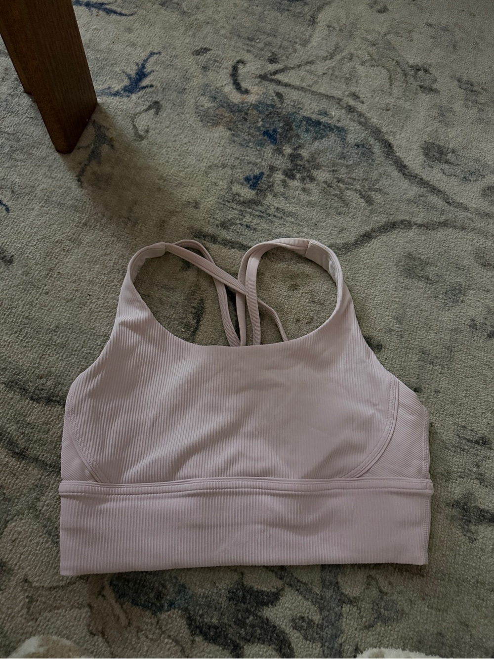 Lululemon longline energy bra- Ribbed Light Pink